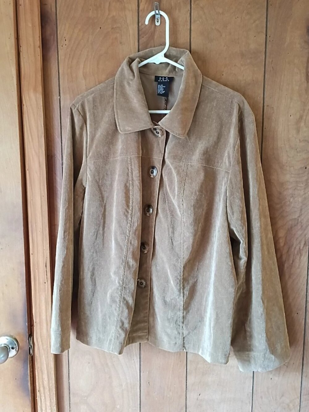 R.Q.T. Woman Tan Corduroy Button Front Jacket Women’s 2X
